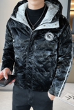 冬季精品潮流亮面印花刺绣图案连帽羽绒服外套2Y8021，男装羽绒服，星座308A