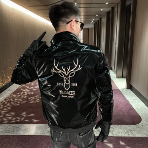 社会小伙冬季立领刺绣加厚亮面棉衣服外套 主推M815-P125-控168图片