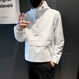 秋季ins韩版痞帅防风纯色套头连帽夹克外套CJK927-P105控145，男装夹克，星座308A