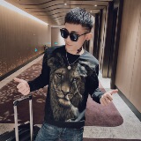 春季社会小伙休闲潮牌印花圆领卫衣长袖T恤打底衫970516，男装卫衣，星座308A