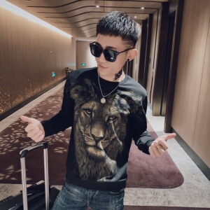 春季社会小伙休闲潮牌印花圆领卫衣长袖T恤打底衫97051 6,男装卫衣,星座308A