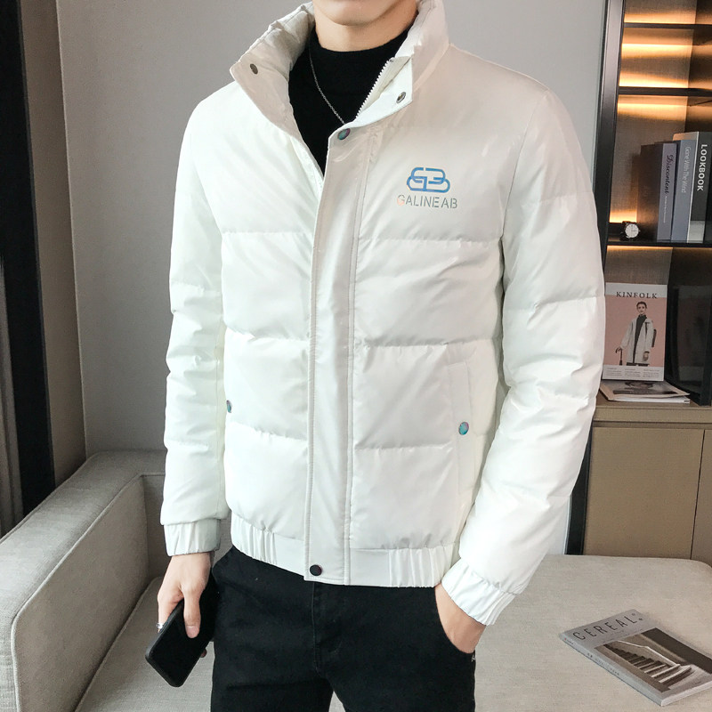 白 店主风保暖亮面加厚压花休闲羽绒服夹克外套 Y8017-P158控208图片
