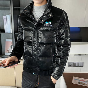 黑 店主风保暖亮面加厚压花休闲羽绒服夹克外套 Y8017-P158控208图片