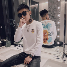春款社会风精神小伙印花国潮刺绣套头长袖卫衣T恤潮99616-P55，男装卫衣，星座308A