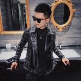 21春装社会风小伙痞帅修身翻领机车服夹克外套1J，男装夹克，星座308A