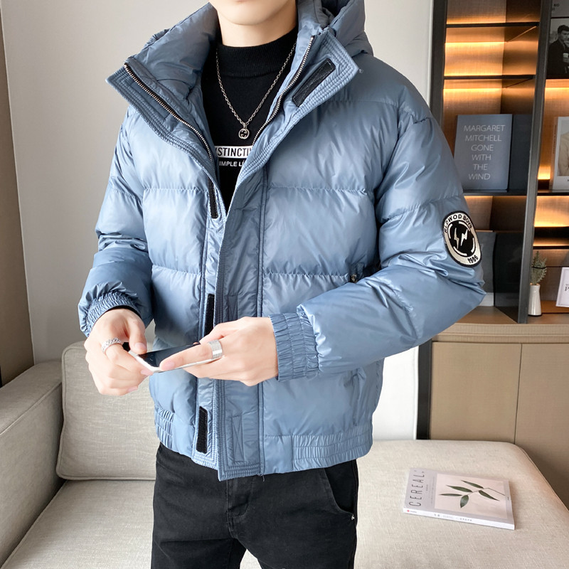 冬季高品质纯色百搭连帽面包服加厚羽绒服外套6Y8018，男装羽绒服，星座308A