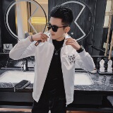 21春款社会小伙韩版修身印花立领拉链夹克外套4J，男装夹克，星座308A