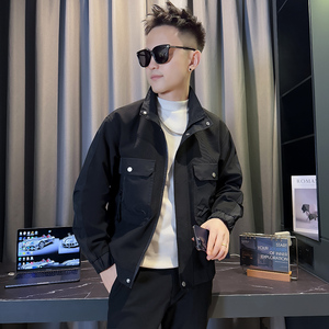 JK6705-P98控138   韩版痞帅立领纯色休闲机能工装夹克外套A图片