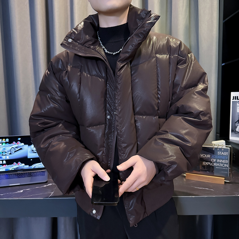 M88030-P135控175韩版痞帅潮牌纯色立领绗线格子保暖棉衣外套F，男装棉衣，星座308A