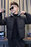 M88017-P135控175韩版痞帅潮牌纯色立领肌理感保暖棉衣外套C，男装棉衣，星座308A
