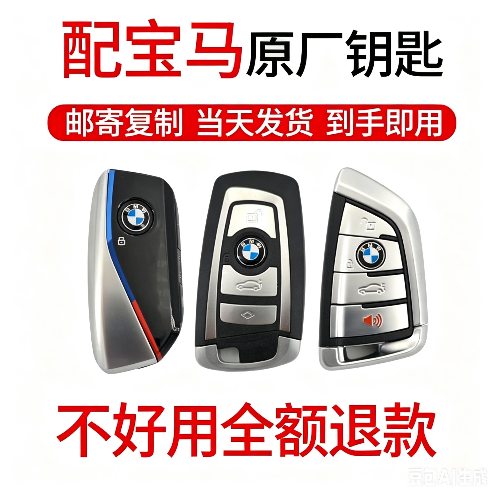 新款宝马增配车遥控器钥匙维修图片