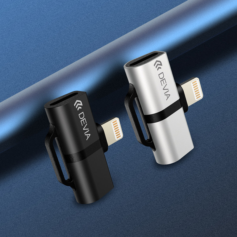 迪沃devia 星速lightning转双lightning转接头充电听歌通话转换器