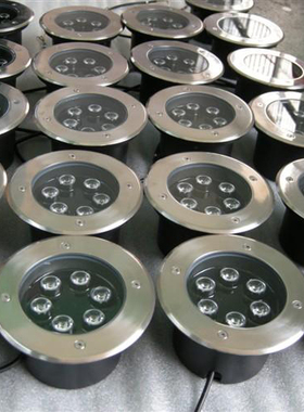 LED地埋灯室户外草坪防水射灯景观七彩LED埋地灯3W6W9W12W18W地灯