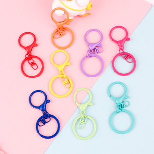 彩色合金钥匙扣龙虾扣带8字旋转三件套手工DIY配件材料包包挂饰