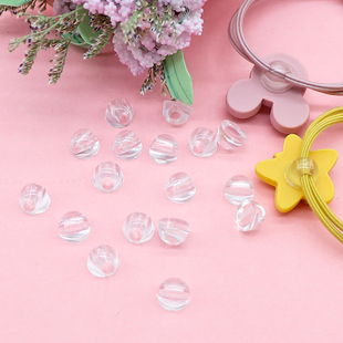 手工DIY透明皮筋托头绳配件材料塑料吊环树脂贴片制作豁口固定扣