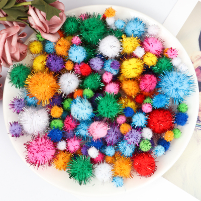 手工DIY彩色金葱毛球创意材料