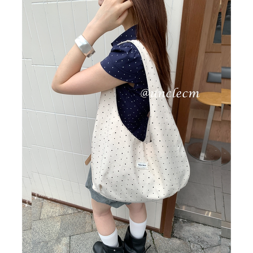 韩系简约波点托特包女
