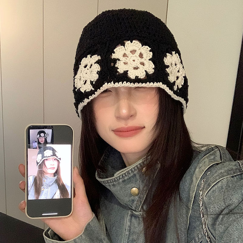 韩系小众设计感手工编织渔夫帽女花朵镂空透气显脸小时尚清新盆帽,服饰配件/皮带/帽子/围巾,帽子,淘宝优惠券,粉丝福利购,淘宝优惠卷