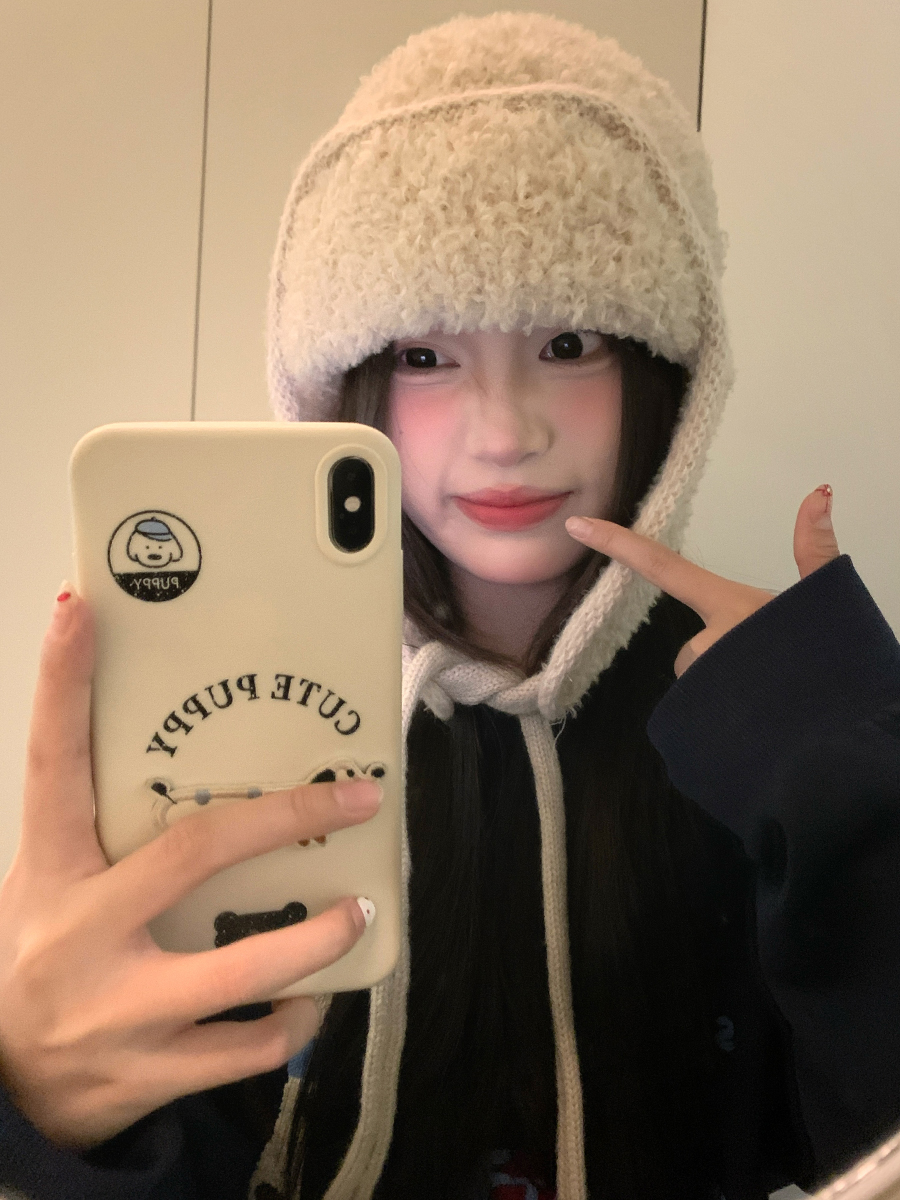 Warm and Cold-Proof Lei Feng Hat for Women in Autumn and Winter Thickeneded and Velvet Ear Protection Hat Knitted Woolen Hat Balaclava