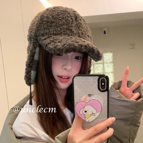 冬季新款羊羔毛绒雷锋帽子女加厚