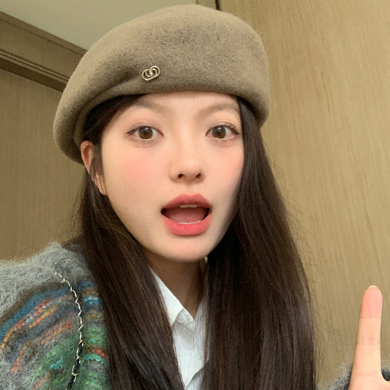含羊毛韩版纯色贝雷帽女秋冬黑色日系画家帽显脸小八角帽百搭逛街,服饰配件/皮带/帽子/围巾,帽子,淘宝优惠券,粉丝福利购,淘宝优惠卷