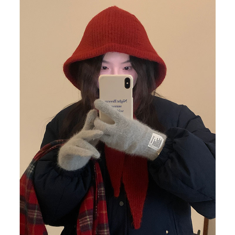 红色圣诞针织毛线帽子女秋冬款围巾一体巴拉克拉法帽显脸小雷锋帽