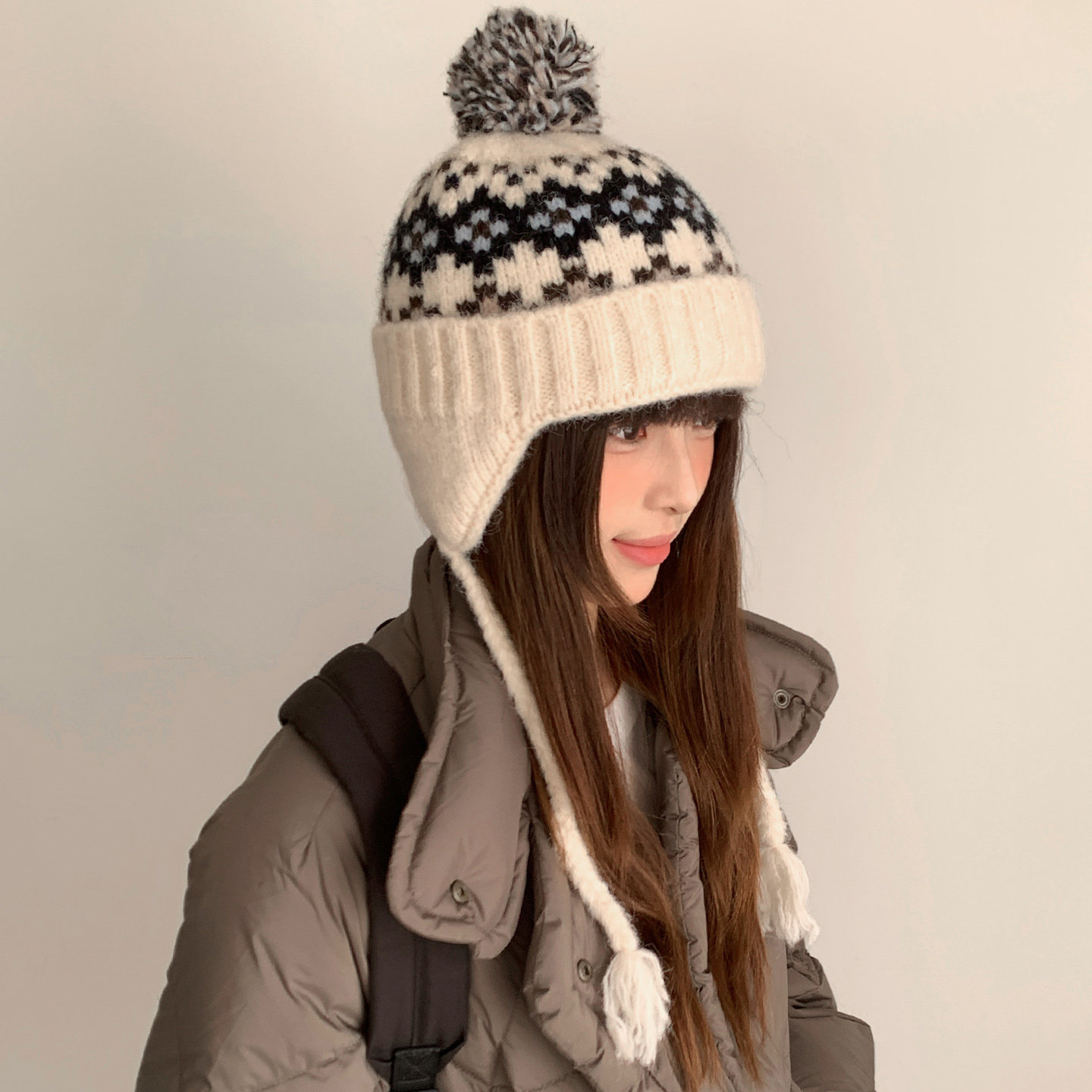 复古撞色菱格针织雷锋帽子女冬季费尔岛保暖护耳帽防寒毛线套头帽,服饰配件/皮带/帽子/围巾,帽子,淘宝优惠券,粉丝福利购,淘宝优惠卷