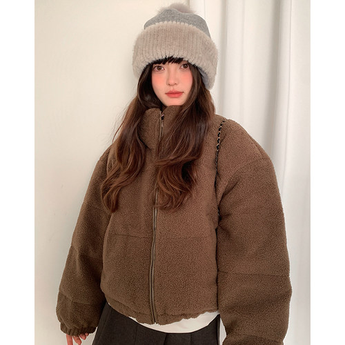 韩系秋冬季加厚毛绒百搭毛线帽女