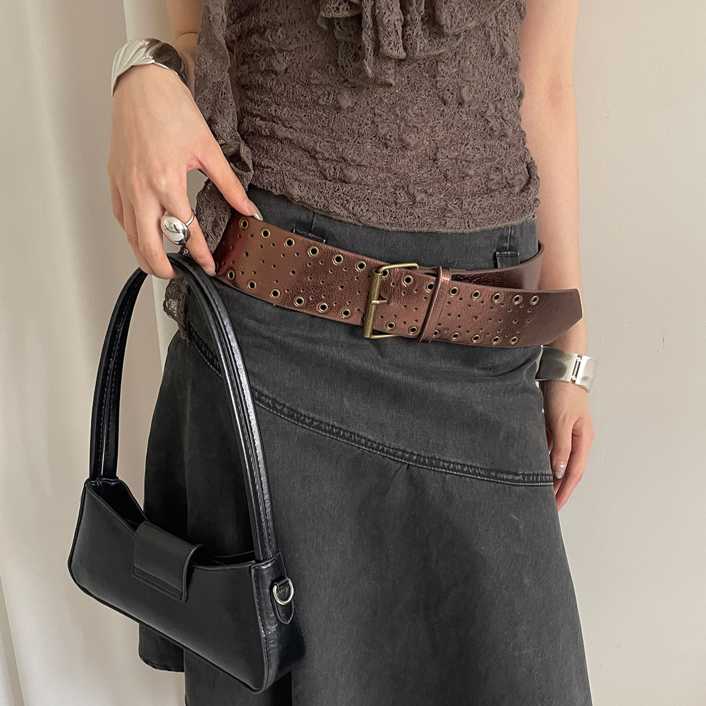 美式复古西部风宽版腰带女