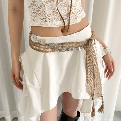 波西米亚民族风棉麻编织腰带女