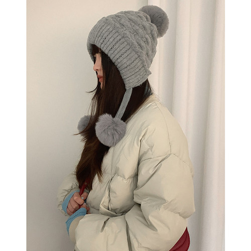 秋冬季韩系可爱毛线帽女保暖百搭