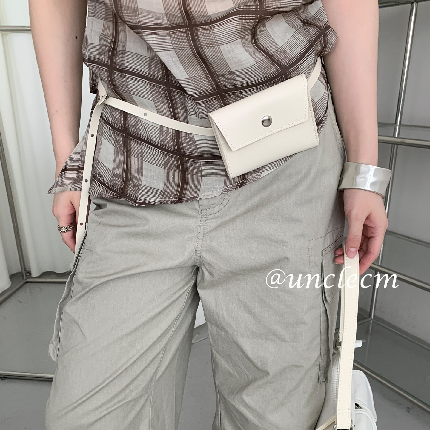 高级感简约免打孔腰带腰包女2026年秋季小方包配牛仔裤装饰配饰潮