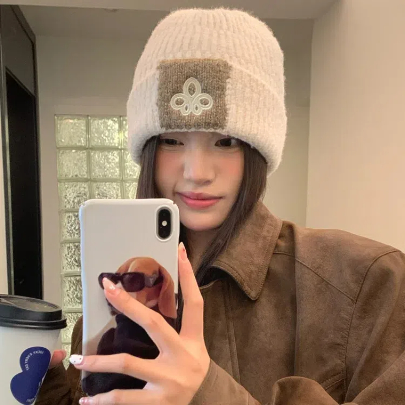 韩版时髦加厚保暖毛线帽女百搭