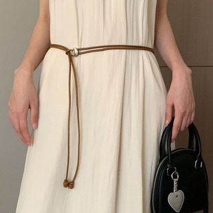 打结腰绳配裙子装 时尚 饰潮 韩版 简约高级感连衣裙细腰带女2025新款