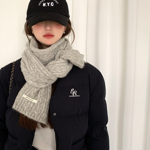 秋冬季韩系软糯保暖针织围巾女