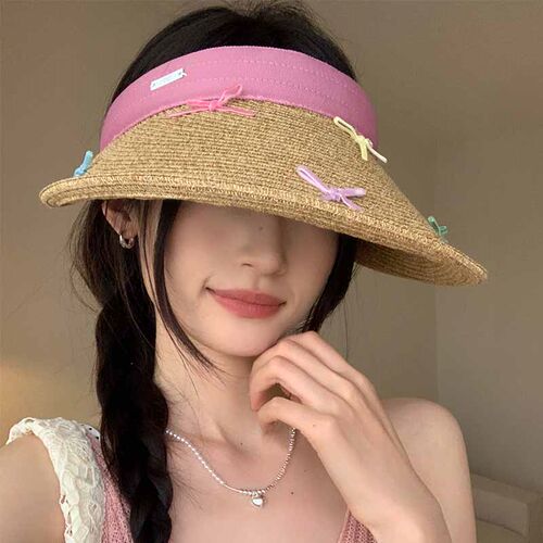 甜美夏季蝴蝶结装饰草帽休闲百搭