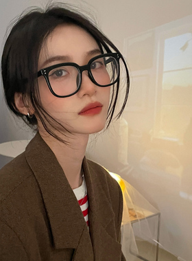黑框眼镜女士韩版潮素颜神器圆脸百搭简约韩系网红黑色日系眼镜框