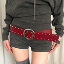 辣妹风皮带潮 子腰封美式 重工设计感宽版 腰带女朋克风铆钉配裙子裤