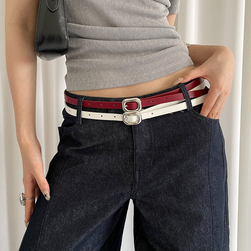 韩系高级感细款腰带女