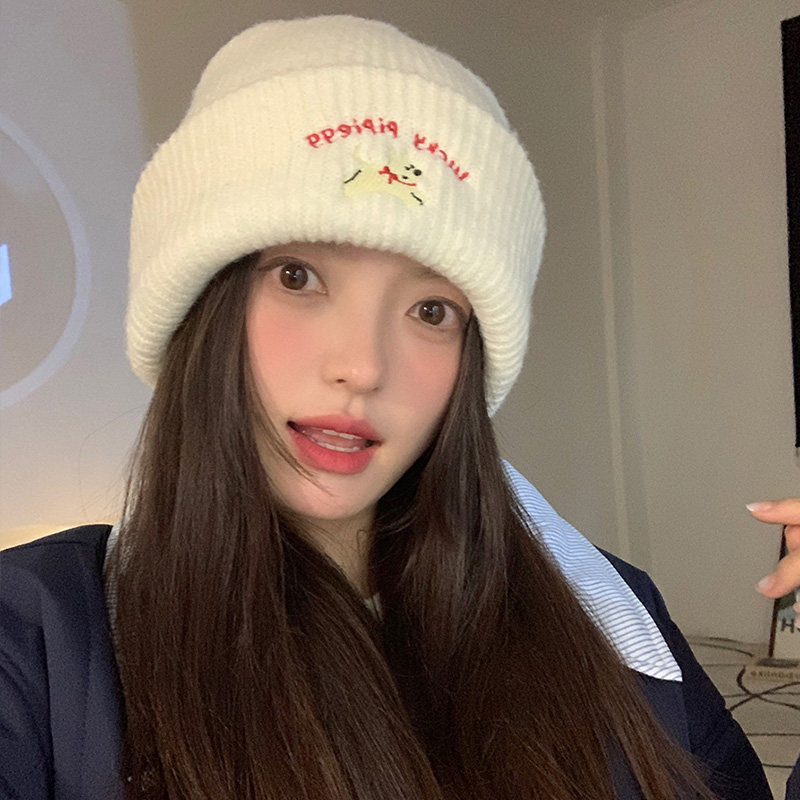 大头围可爱刺绣字母小狗秋冬季韩版女保暖针织加厚防风护耳毛线帽,服饰配件/皮带/帽子/围巾,帽子,淘宝优惠券,粉丝福利购,淘宝优惠卷