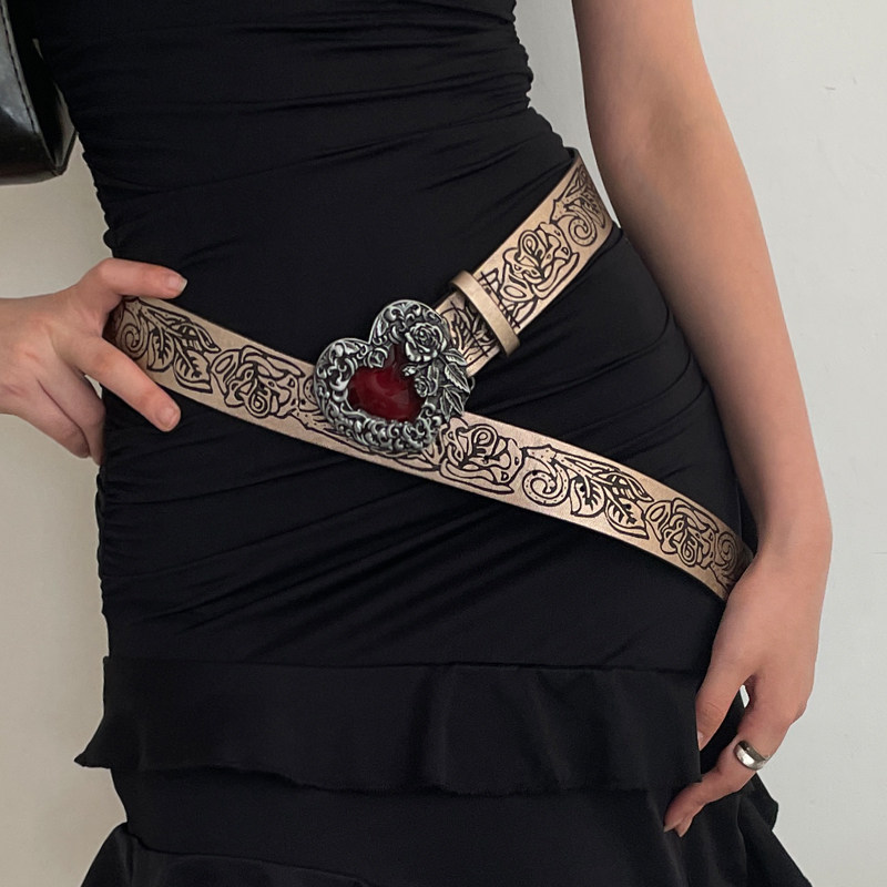 美式复古腰带女2025新款夏季心形装饰皮带韩版百搭牛仔裤带ins风,服饰配件/皮带/帽子/围巾,腰带/皮带/腰链,淘宝优惠券,粉丝福利购,淘宝优惠卷