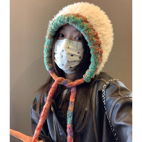 毛绒大头围女秋冬帽子保暖