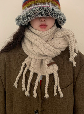 纯色围巾女2025新款高级感保暖防寒围脖护颈韩版百搭学生披肩两用