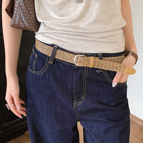 高级感老钱风手工编织腰带女