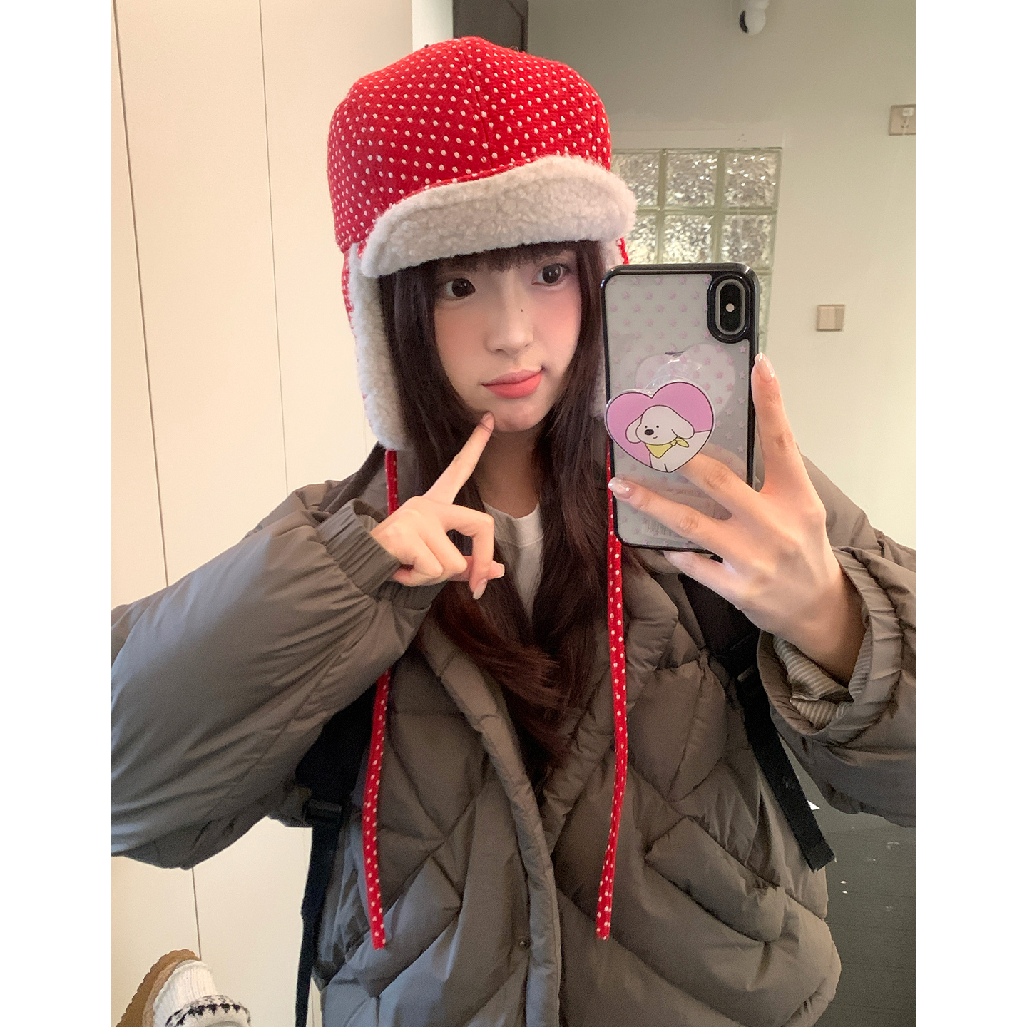 红色毛绒加厚波点雷锋帽子女款冬季保暖户外防寒骑行帽护耳套头帽,服饰配件/皮带/帽子/围巾,帽子,淘宝优惠券,粉丝福利购,淘宝优惠卷