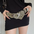 Leopard Print Rhinestone Butterfly