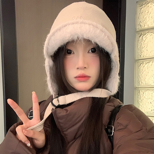 韩版双面戴加厚保暖显脸小雷锋帽
