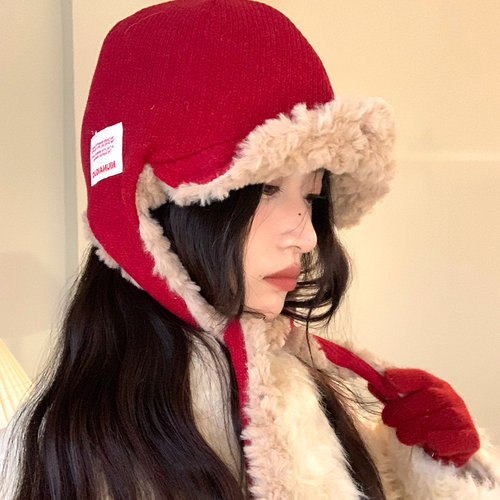 秋冬可爱加绒护耳保暖雷锋帽女