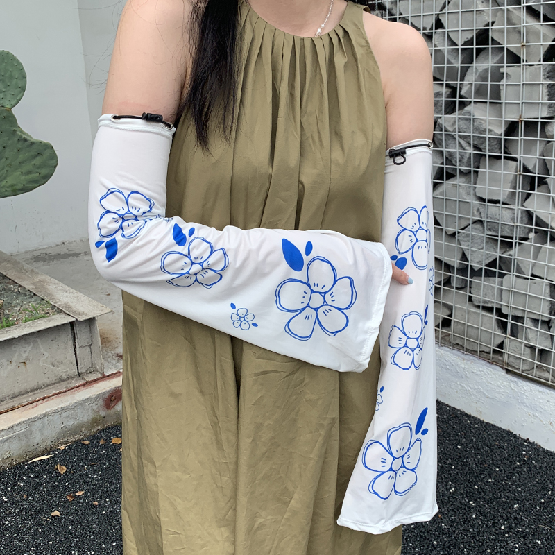 夏季冰袖护袖女防晒冰丝凉爽宽松袖套护臂手套大码薄款网红套袖子