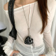 锁骨链配饰潮 饰设计感长款 高级感爱心挂坠项链女小众个性 包挂件装